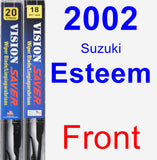 Front Wiper Blade Pack for 2002 Suzuki Esteem - Vision Saver