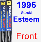 Front Wiper Blade Pack for 1996 Suzuki Esteem - Vision Saver