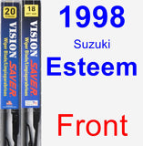 Front Wiper Blade Pack for 1998 Suzuki Esteem - Vision Saver