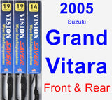 Front & Rear Wiper Blade Pack for 2005 Suzuki Grand Vitara - Vision Saver