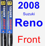 Front Wiper Blade Pack for 2008 Suzuki Reno - Vision Saver