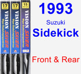 Front & Rear Wiper Blade Pack for 1993 Suzuki Sidekick - Vision Saver