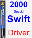 Driver Wiper Blade for 2000 Suzuki Swift - Vision Saver