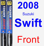 Front Wiper Blade Pack for 2008 Suzuki Swift - Vision Saver