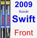 Front Wiper Blade Pack for 2009 Suzuki Swift - Vision Saver