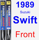 Front Wiper Blade Pack for 1989 Suzuki Swift - Vision Saver