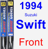 Front Wiper Blade Pack for 1994 Suzuki Swift - Vision Saver