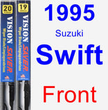 Front Wiper Blade Pack for 1995 Suzuki Swift - Vision Saver