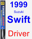 Driver Wiper Blade for 1999 Suzuki Swift - Vision Saver