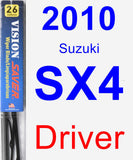 Driver Wiper Blade for 2010 Suzuki SX4 - Vision Saver