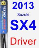 Driver Wiper Blade for 2013 Suzuki SX4 - Vision Saver