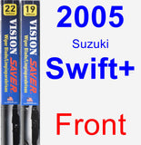 Front Wiper Blade Pack for 2005 Suzuki Swift+ - Vision Saver