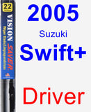 Driver Wiper Blade for 2005 Suzuki Swift+ - Vision Saver