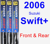 Front & Rear Wiper Blade Pack for 2006 Suzuki Swift+ - Vision Saver