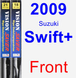 Front Wiper Blade Pack for 2009 Suzuki Swift+ - Vision Saver