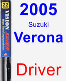 Driver Wiper Blade for 2005 Suzuki Verona - Vision Saver