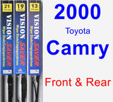 Front & Rear Wiper Blade Pack for 2000 Toyota Camry - Vision Saver