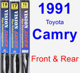 Front & Rear Wiper Blade Pack for 1991 Toyota Camry - Vision Saver