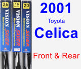 Front & Rear Wiper Blade Pack for 2001 Toyota Celica - Vision Saver