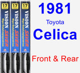 Front & Rear Wiper Blade Pack for 1981 Toyota Celica - Vision Saver