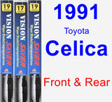 Front & Rear Wiper Blade Pack for 1991 Toyota Celica - Vision Saver