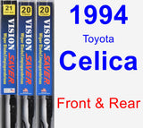 Front & Rear Wiper Blade Pack for 1994 Toyota Celica - Vision Saver