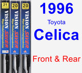 Front & Rear Wiper Blade Pack for 1996 Toyota Celica - Vision Saver