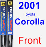 Front Wiper Blade Pack for 2001 Toyota Corolla - Vision Saver