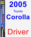 Driver Wiper Blade for 2005 Toyota Corolla - Vision Saver