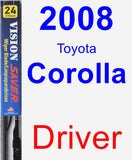 Driver Wiper Blade for 2008 Toyota Corolla - Vision Saver