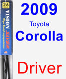 Driver Wiper Blade for 2009 Toyota Corolla - Vision Saver