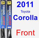 Front Wiper Blade Pack for 2011 Toyota Corolla - Vision Saver