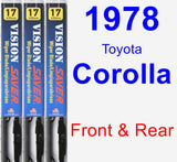 Front & Rear Wiper Blade Pack for 1978 Toyota Corolla - Vision Saver