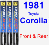 Front & Rear Wiper Blade Pack for 1981 Toyota Corolla - Vision Saver