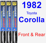 Front & Rear Wiper Blade Pack for 1982 Toyota Corolla - Vision Saver