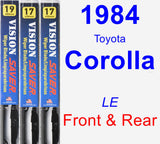 Front & Rear Wiper Blade Pack for 1984 Toyota Corolla - Vision Saver