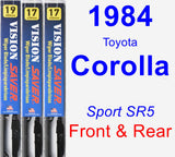 Front & Rear Wiper Blade Pack for 1984 Toyota Corolla - Vision Saver