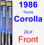 Front Wiper Blade Pack for 1986 Toyota Corolla - Vision Saver