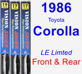 Front & Rear Wiper Blade Pack for 1986 Toyota Corolla - Vision Saver