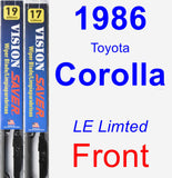 Front Wiper Blade Pack for 1986 Toyota Corolla - Vision Saver