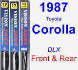 Front & Rear Wiper Blade Pack for 1987 Toyota Corolla - Vision Saver