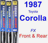 Front & Rear Wiper Blade Pack for 1987 Toyota Corolla - Vision Saver