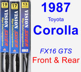 Front & Rear Wiper Blade Pack for 1987 Toyota Corolla - Vision Saver