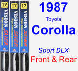 Front & Rear Wiper Blade Pack for 1987 Toyota Corolla - Vision Saver