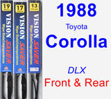 Front & Rear Wiper Blade Pack for 1988 Toyota Corolla - Vision Saver