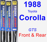 Front & Rear Wiper Blade Pack for 1988 Toyota Corolla - Vision Saver