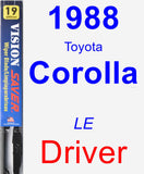 Driver Wiper Blade for 1988 Toyota Corolla - Vision Saver