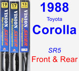 Front & Rear Wiper Blade Pack for 1988 Toyota Corolla - Vision Saver