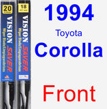 Front Wiper Blade Pack for 1994 Toyota Corolla - Vision Saver