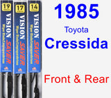 Front & Rear Wiper Blade Pack for 1985 Toyota Cressida - Vision Saver